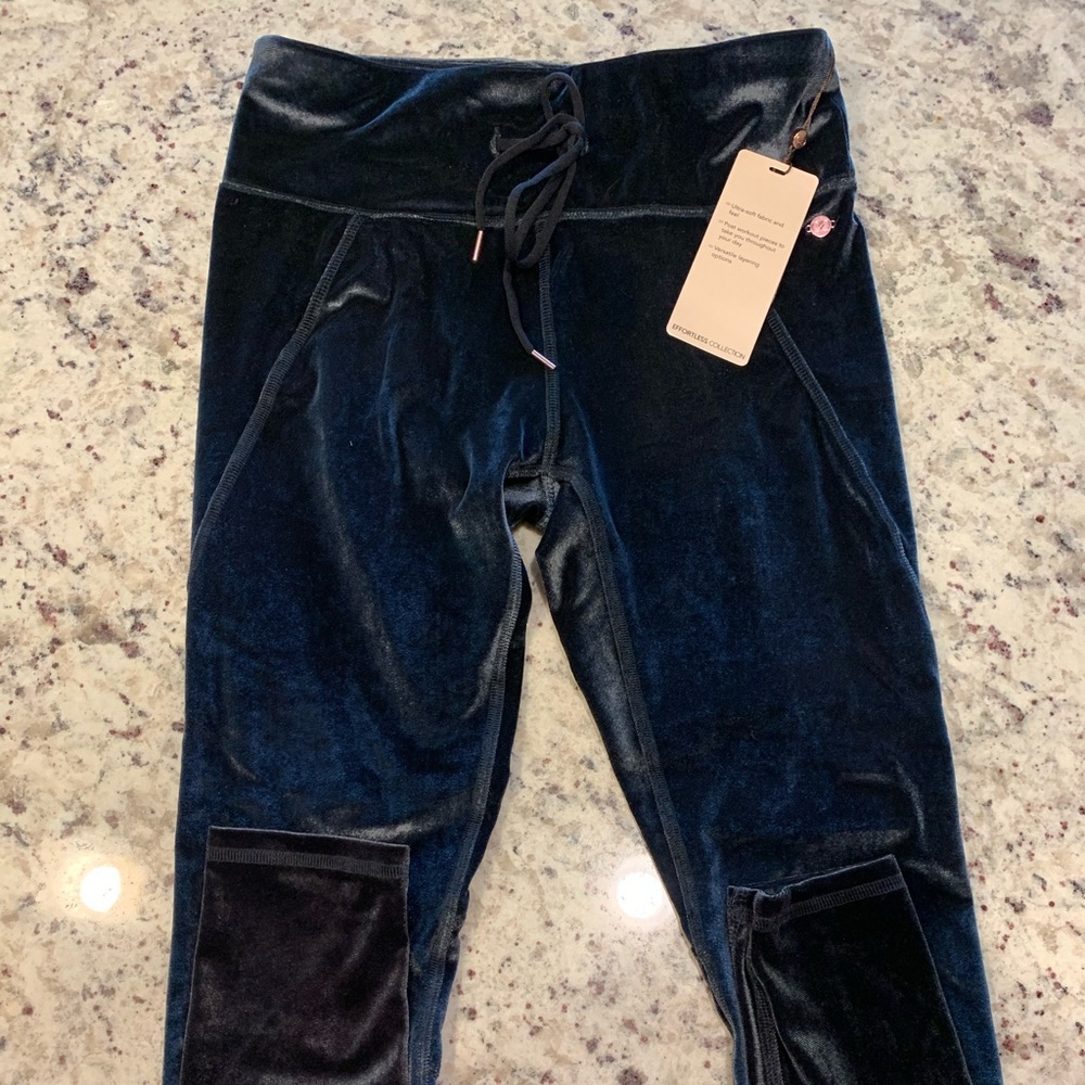 Calia black velvet leggings